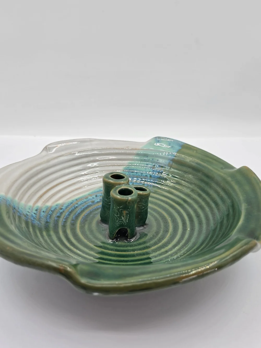 IKEBANA VASE Ceramic 3 Stem Flower Vase 9.5